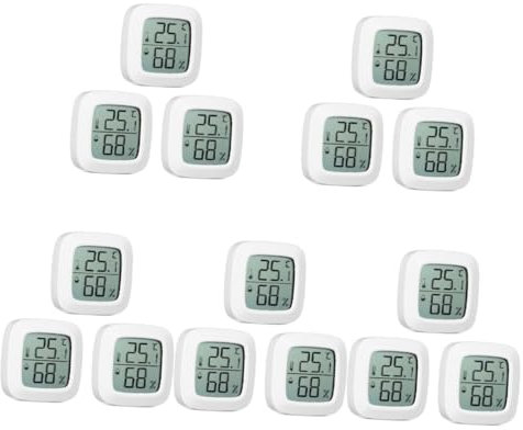 POPETPOP 5 Set Mini Misuratore Elettronico Di Temperatura E Umidità Per Auto Monitoraggio Dell'umidità Della Temperatura Termostato Nido Uffizi Termometro Igrometro Per Auto Abs 3 Pezzi * 5