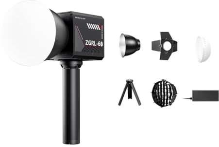 Remingtape 60W Pro Portable LED Video Light Portable Led Video Light 2800K-6500K with Light Control Panel Mini Softbox for Video Livestreaming for Photographers in the Shape of Handheld Flashlight UK