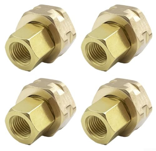 Garden Hose Adapter,3/4 GHT Female To 1/4 NPT Female Brass Hose Connector,Outdoor Threaded Tap Connector,Faucet Adapter