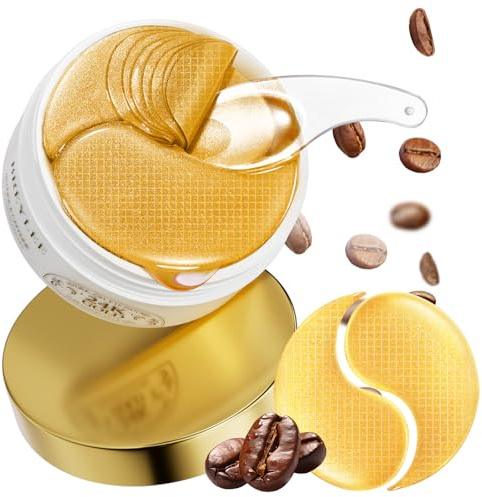 BREYLEE 24K Gold Augenmasken - 60 Stück, Retinol & Koffein unter den Augen Patches für feine Linien & Falten, geschwollene Augen und dunkle Kreise Behandlungen zu reduzieren