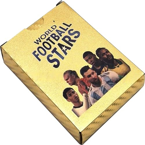 Yoimckay 55 Pezzi Calcio Stars Gioco di Carte Edizione Oro, Collezione da Calcio della Coppa del Mondo