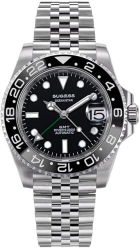 Sugess Ocean Star GMT Dykare safir kristallglas 200 m mekanisk herrklocka S420-2.GN