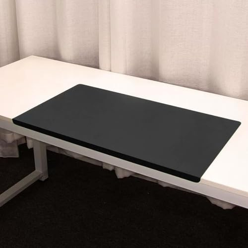 Skrivbordsdyna med kantskydd, PU-läder skrivbordsmatta, vattentät halkfri bordsdyna hållbar skrivbordsmatta för kontorsarbete hem skrivspel (svart, 80 x 40 cm)
