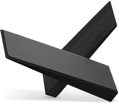 Türstopper rutschfest aus 100% FSC Schwarz - 2er Set Türkeil aus Holz - Fester Türstopper Boden mit Gummi - Türkeile für alle Böden - Holzkeile für alle Arten von Türen - Door stopper