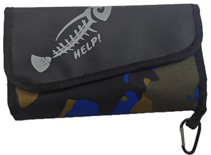 Pffiocix Angelködertasche, wasserdicht, Aufbewahrungstasche für Angelköder, mit PVC-Tasche, weiche Ködertasche, blau camouflage, 36*21cm