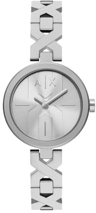 Armani Exchange Uhr für Damen, Quarz Zwei Zeiger Werk und 32 mm Gehäusegröße mit Edelstahlarmband
