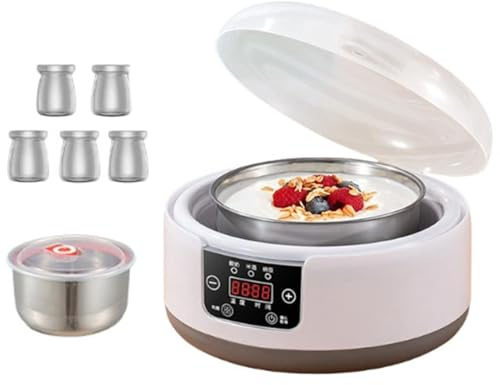 SAYEYBU Multi Function Yogurt Maker, Yogurt Maker with Constant Temperature & Time Control, 1.2L Electric Yogurt Maker Machine with Stainless Steel Inner Container, Homemade for Home,With 5 cups