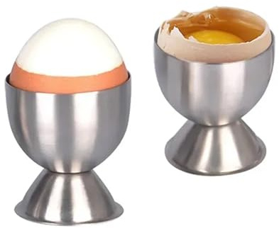 2 hueveras de acero inoxidable for huevos pasados ​​por agua, soporte de mesa for tazas, herramienta de cocina for el desayuno, accesorios de cocina