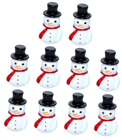 SOIMISS 10 Stück Teiliges Mini Schneemann Deko aus Resin Niedliche Weihnachtsdeko für Bastelprojekte Lebendige Tisch und Raumgestaltung als Christbaumschmuck und Geschenkidee