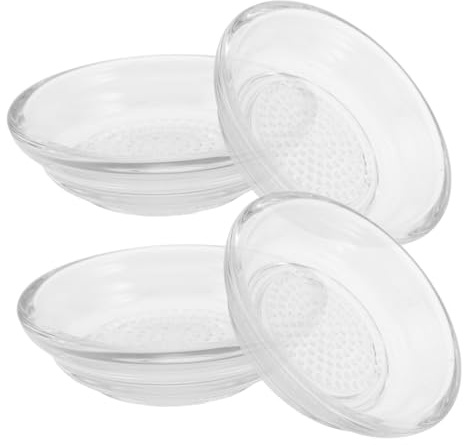 LABRIMP 4 Piezas Plato Rallador Transparente con Rallador de y Jengibre Manual Cuencos para Salsas Reutilizables para Aperitivos Sushi Pan Casa y Exteriores