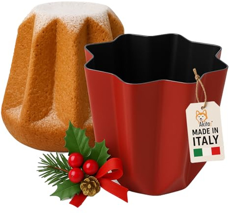 AKITAInk Stampo per Pandoro 800 g in alluminio antiaderente – Forma professionale per dolci da forno, con rivestimento a 5 strati AM Salus Hard System, diametro 22 cm, Made in Italy