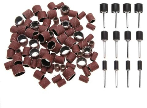 ANKROYU Kit de tambor de lijado de 102 piezas, accesorios de pulido de grado profesional con bielas para máquina rotativa, ideal para proyectos de bricolaje de madera, metal y plás