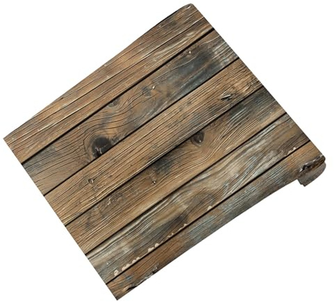 TOVINANNA Self-Adhesive Wood Grain Wallpaper Peel and Stick 3D Vintage Textured Wood Panel Sticker for Indoor Wall Decoration Removable Plank Wallcovering 0.45X6M Suitable for Living Room