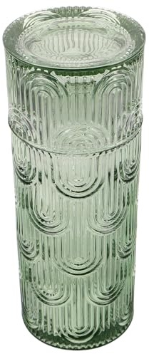 DECHOUS Juego de Jarra y Vaso de Cristal con Jarra de Agua Fría Verde de 1 Litro Juego para Zumo y Bebidas Frías Adecuado para Uso Doméstico y Mesa de Noche