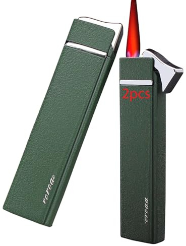 2er-Pack nachfüllbare Butanfeuerzeuge for Kerzen, Küche, Grill und Outdoor-Aktivitäten (Brennstoff Nicht enthalten)(Gray)