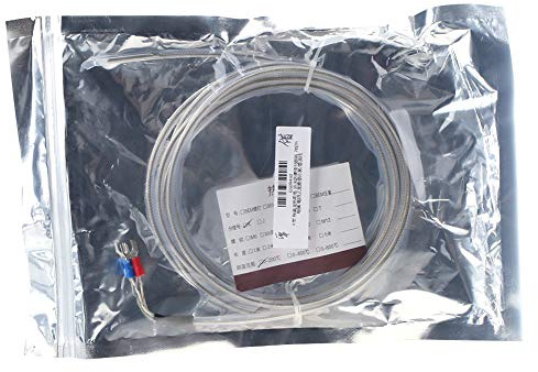 Cloimei PTFE K Type Thermocouple 2 Wire Temperature Sensor Probe for Industrial Scientific Applications Alkali Environments 300cm Length