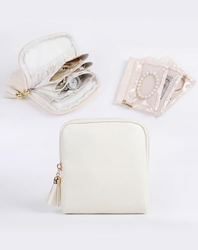 Travel Jewellery Organiser Pouch Zipper Cosmetic Bag 3 Clear Pouches