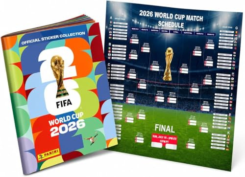 TK Gruppe Timo Klingler Set Album Originale Adesivi & Panini Coppa del Mondo 2026 – Album per Collezionare & Incollare, 1x Programma della Coppa del Mondo (Album da Collezione)