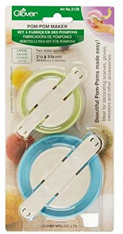 Clover Large Pom-Pom Maker (2-1/2in x 3-3/8in) 2/pkg