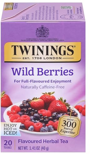 Twinings Herbal Wild Berries Bagged Tea, 20 Count