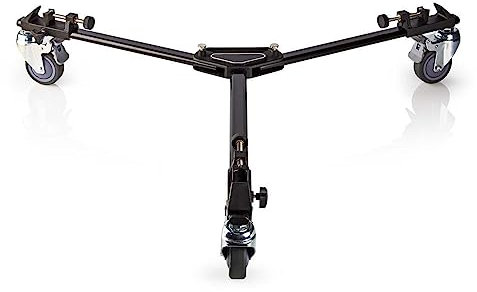 Ex-Pro Professional Photography Tripod Dolly, Heavy Duty with Smooth Flowing Wheels and Seperate Wheel Locks, inc Free Carry Bag, Suitable For Most Tripods - Black