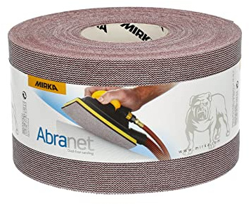 Mirka Abranet rollo lijado neto 115 mm x 25 m cierre adhesivo P80 | Rollo abrasivo con cierre adhesivo para lijar madera masilla laca plástico ideal para acabado profesional y duradero