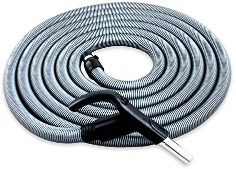 CANEUS Zentralstaubsauger Schlauch mit Ein/Aus Schalter - 12,2 M - Handgriff Ergo - Anschluss an Saugdose ca. 37 mm - Zubehör 32 mm - passend für AEG, Beam, Cyclovac, Husky, Duovac uvm.