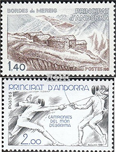 Prophila Collection Andorra - Französische Post 312,317 (kompl.Ausg.) postfrisch ** MNH 1981 Architektur, Fechten (Briefmarken für Sammler) Kampfsport (Boxen/Fechten/Ringen/Karate …)