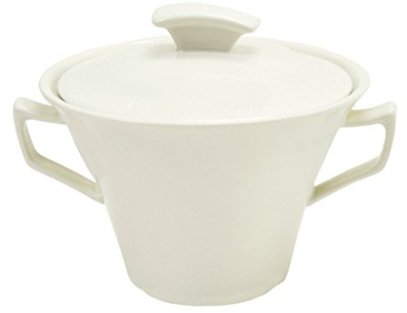 Van Well Harmony Porzellan-Zuckerdose – weiß mit Deckel, spülmaschinen- & mikrowellengeeignet, eleganter Zuckerbehälter für Haushalt & Gastronomie