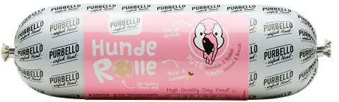 PURBELLO Hunde-Rolle Pute mit Brokkoli & Kartoffeln - Monoprotein Hundefutter mit hohem Fleischanteil - Nassfutter für Hunde - Hundewurst Schnittfest & Getreidefrei - 8 x 800 g