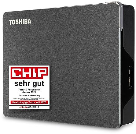 TOSHIBA 4TB Canvio Gaming Portable Externe Festplatte, USB 3.2 Gen 1, für Playstation und Xbox, Schwarz (HDTX140EK3AA)