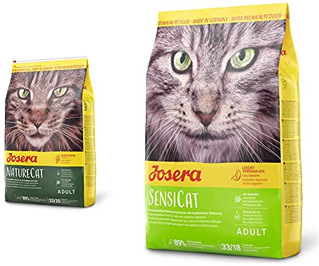 JOSERA NatureCat (1 x 2 kg) | getreidefreies Katzenfutter mit Geflügel- und Lachsprotein | 1er Pack & SensiCat (1 x 2 kg) | Katzenfutter mit extra verträglicher Rezeptur| 1er Pack