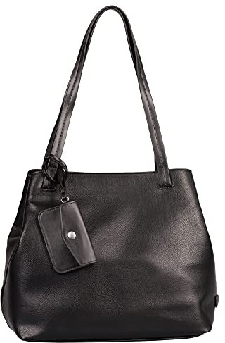 TOM TAILOR Rubiana Damen Shopper Umhängetasche Reißverschluss Mittelgroß Schwarz