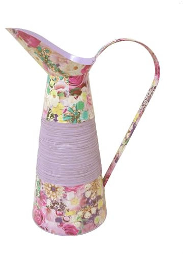 FLORERO Jarra REGADERA GALVANIZADA Grande 5 litros DECOPAUGE Violeta Flores Multicolor