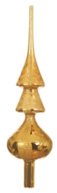 Kaemingk Auswahl Varzi seit 1956 Goldspitze Lun. 8 cm Breite 8 cm Höhe 34 cm - Weihnachtbaumspitze / Christbaumspitze / Tannenbaumspitze aus Glas - Gold - Winter, Weihnachten