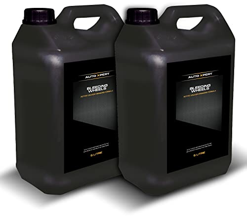 Auto Xpert Bleeding Wheels | 5 litre | Fast Acting Wheel Cleaner | Extreme Iron Contamination Fallout Remover | pH Neutral | Safe on All Vehicle Surfaces | Alloy Wheel Cleaner | Easy To Use (2 Pack)