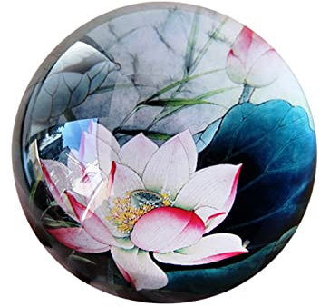 Kristallkugel Lotus Halbkugel Glas Halbkugel Briefbeschwerer Heimdekoration Ornamente Kugel Miniatur Kreative Geschenke