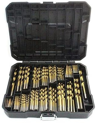 230 PCS Twist Drill Bit Set, 135° Tip & Hex Shank Jobber Twist Drill Bits Size from 1.5mm up to 10mm for Drilling in Wood/Plastic/Fiberglass (230PCS + Plastic Case)