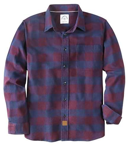 Dubinik® 6 oz Camicia Flanella Uomo Quadri Button Down Leggera Camicia Cotone Casual Regular Fit