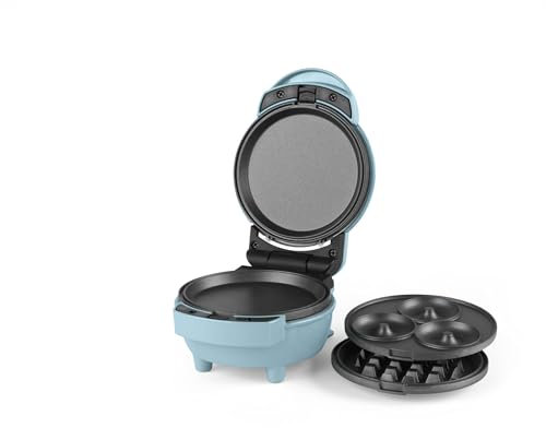Giles & Posner 3 en 1 Mini-Bites Maker - Placas de cocina antiadherentes, máquina de donuts, waffles y pancakes, tiempo de pre-calentamiento de 3 minutos, luces indicadoras de listo, 400W