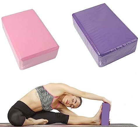 Bloques De Yoga, 2 Piezas Bloques De Espuma Para Yoga, Ladrillos De Yogas EVA De Alta Densidad, Bloque De Yogas Para Estiramiento, Bloque De Yogan Antideslizante Para Pilates, Fitness Y Gimnasio