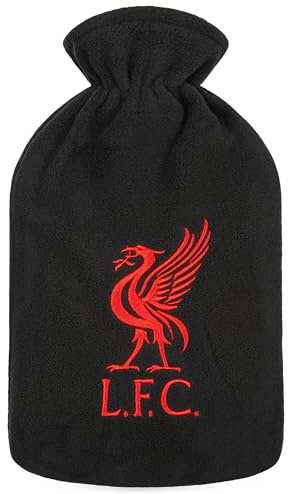 Liverpool F.C. Wärmflasche mit Weichem Bezug 1,8L - Fußball Geschenk für Ihn (Schwarz)