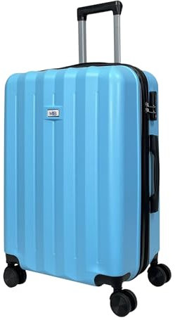 MY TRAVEL BAG ABS Hartschalen-Koffer Trolley Reisekoffer Tasche (Handgepäck-Mittel-Groß-Set) Zwillingsrollen (Hellblau, Großer Koffer (75cm))