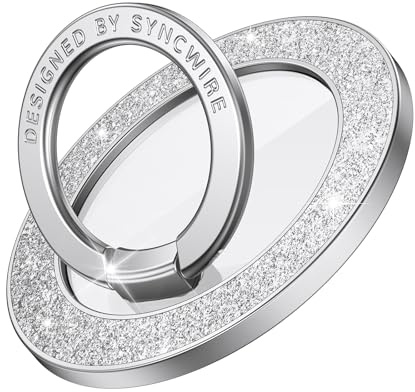Syncwire Magnetic Phone Grip for MagSafe, Sparkle Ring Holder, Rotatable Kickstand Bling Ring Stand Removable MagSafe Accessories for iPhone 17 Pro Max 16 15 14 13, Android, Samsung etc.