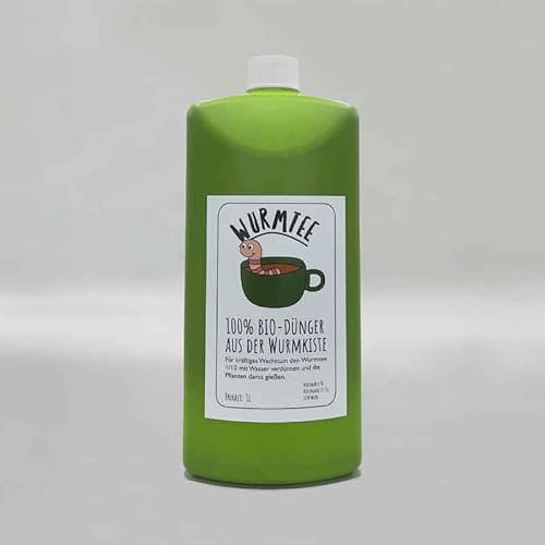 Wurmtee, BIO Flüssigdünger 1000 ml | natürlicher Dünger für gesundes Wachstum, Universal Pflanzendünger | Obstdünger, Gemüsedünger, Gurkendünger, Beerendünger, Zitronendünger, Tomatendünger