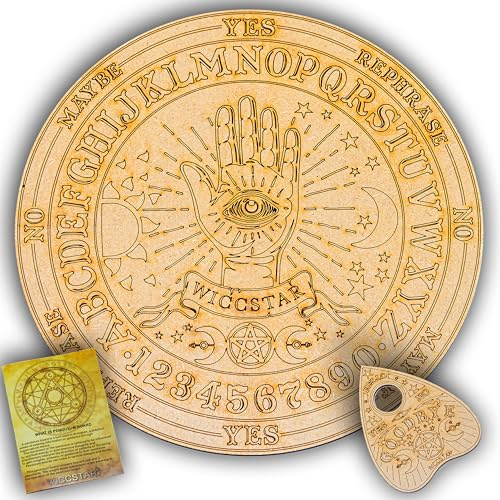 Tablero de péndulo de Madera Grabado para prácticas de adivinación y sesiones espirituales de Tablero Ouija