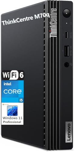 Lenovo ThinkCentre M70q Tiny 1L Mini PC Business Desktop Computer, Intel 6-Core i5-10400 (Beat i7-8700), 16GB DDR4 RAM, 1TB PCIe SSD, WiFi 6, Bluetooth, Wireless Antenna, KB & Mouse, Windows 11 Pro