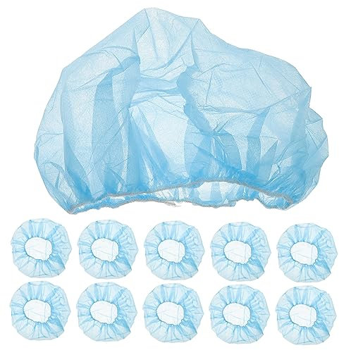 GARVALON Lot De 100 Bonnets Bouffants Non Tissés 21 Pouces Bleus Clairs Respirants Pour Atelier Accessoires D'infirmière Couvre-chef Jetable Pour Travail En Industrie Et Restauration