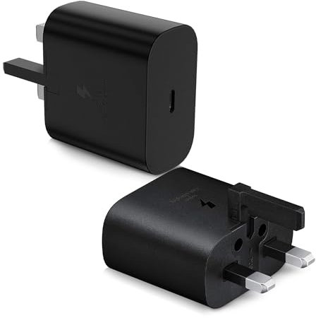 Trendy Techz Type C Charger, 25W Samsung Super Fast Charger USB C Plug, USB C Plug Adaptor UK, Adaptive PD 3.0 & PPS, Samsung Charger Plug for Galaxy S20-S23, Note 10/20, Z Flip/Fold