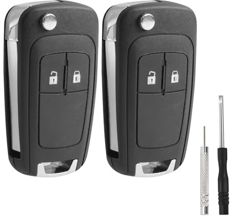 2 x Autoschlüssel Gehäuse 2 Tasten Fernbedienung für Opel Insignia Astra | Meriva Mokka Zafira Adam Chevrolet Cruze Aveo Orlando Spark Trax Matiz Captiva Auto Schlüssel Schlüsselgehäuse